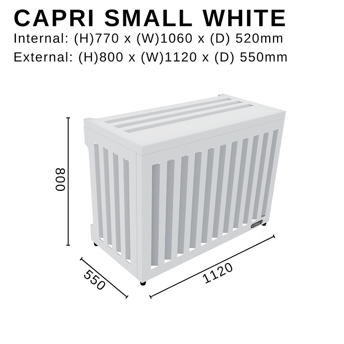 Capri Small White H800 x W1120 x D550