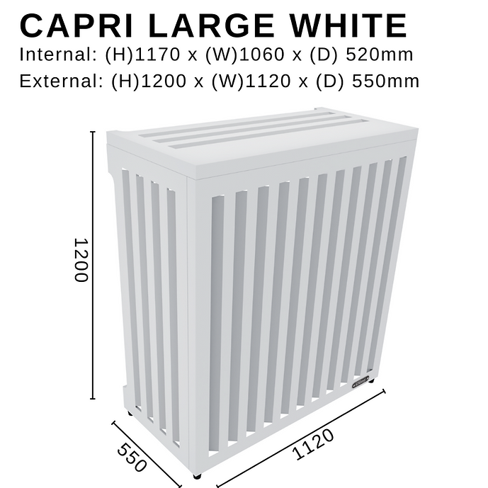 Capri Large White H1200 x W1120 x D550